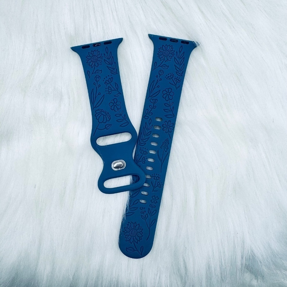 New Navy Floral Design Watch Bands For Apple Watch Series 42mm 44mm 45mm 49mm - Picture 6 of 6